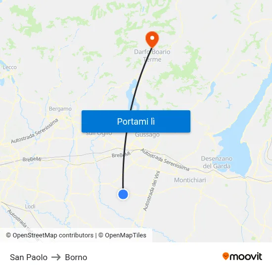 San Paolo to Borno map