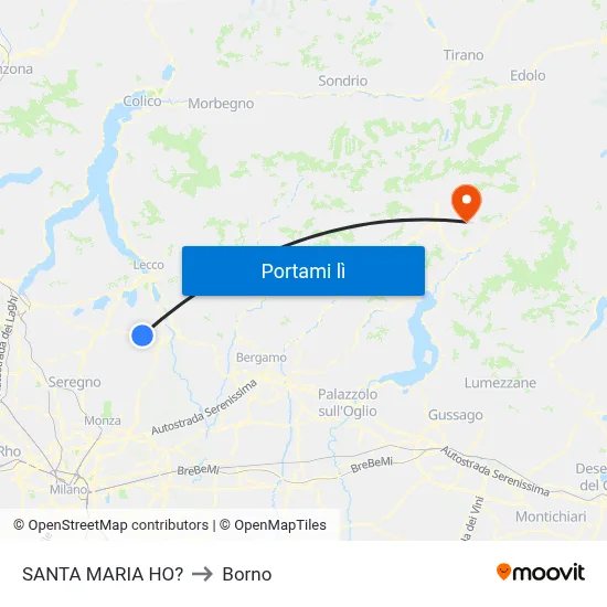 SANTA MARIA HO? to Borno map