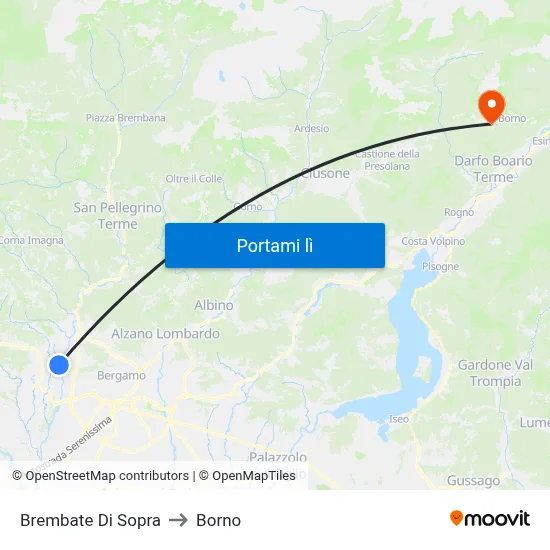 Brembate Di Sopra to Borno map