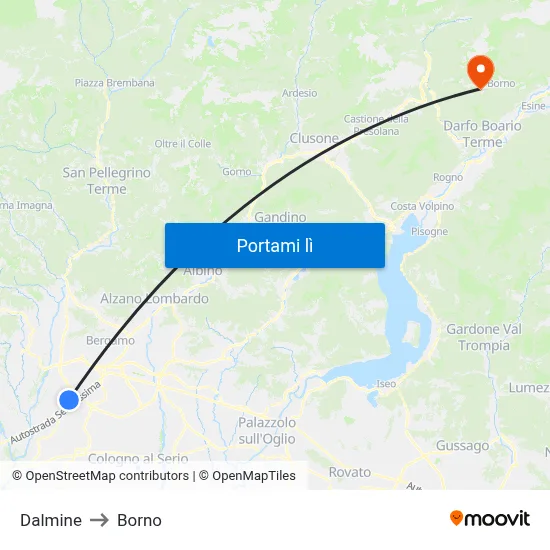 Dalmine to Borno map