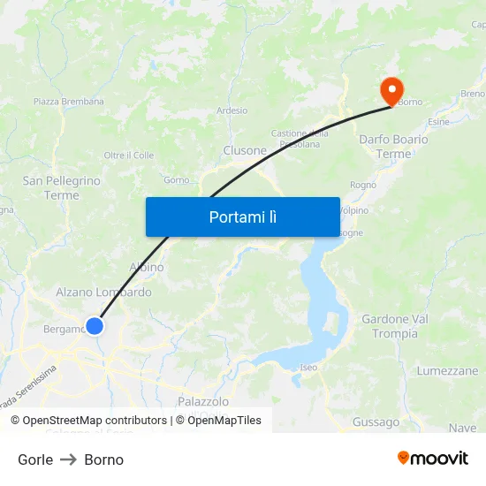 Gorle to Borno map