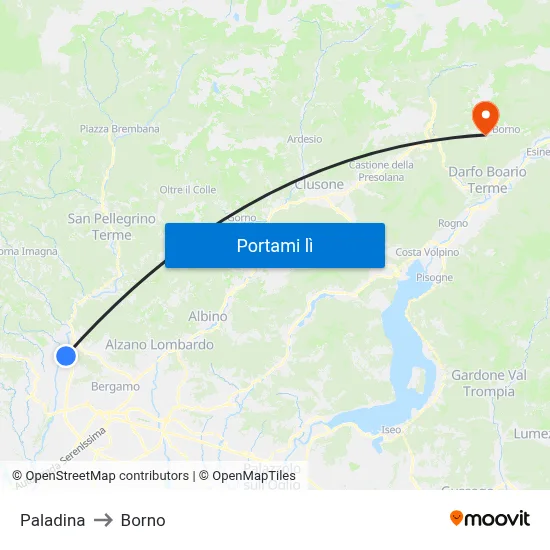 Paladina to Borno map