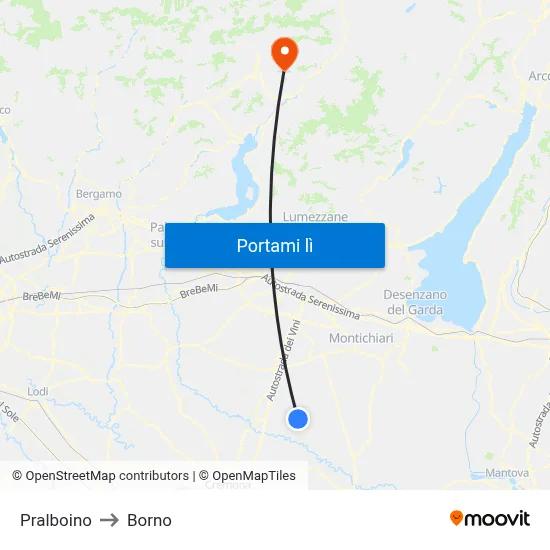 Pralboino to Borno map
