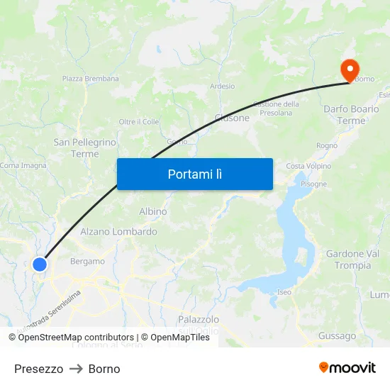 Presezzo to Borno map