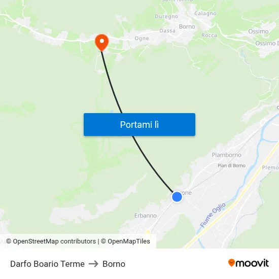 Darfo Boario Terme to Borno map