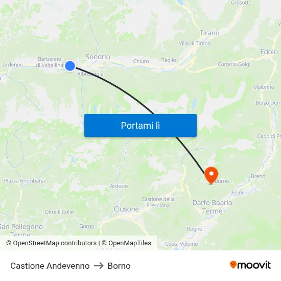 Castione Andevenno to Borno map