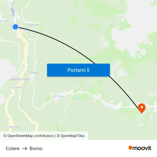 Colere to Borno map