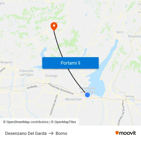 Desenzano Del Garda to Borno map