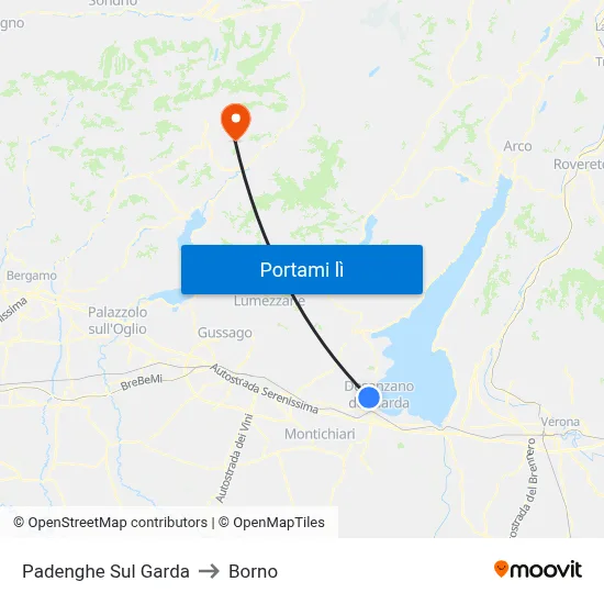 Padenghe Sul Garda to Borno map