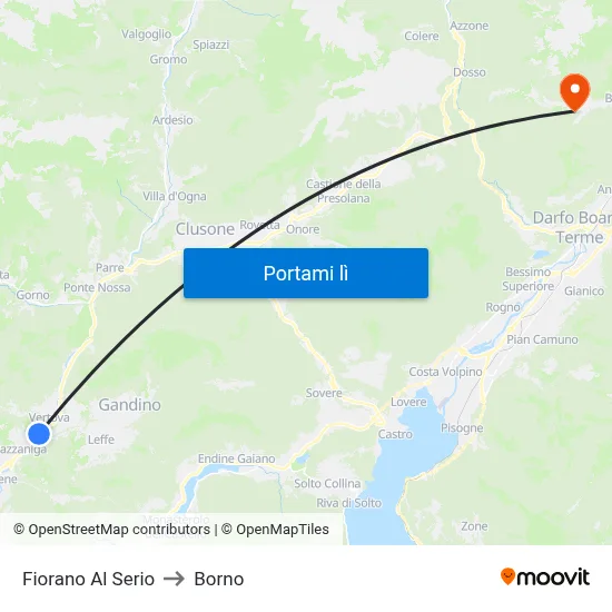 Fiorano Al Serio to Borno map