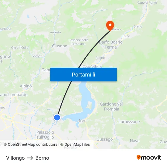 Villongo to Borno map
