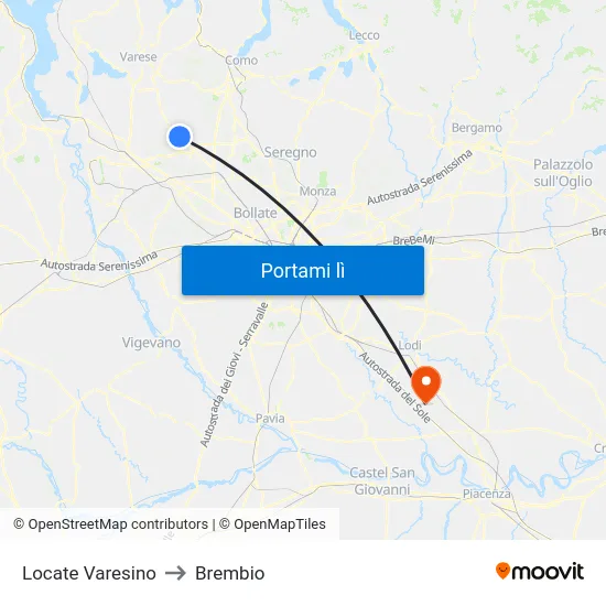 Locate Varesino to Brembio map