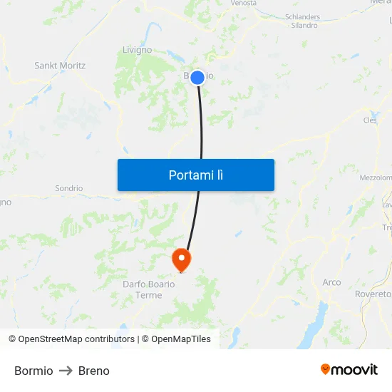 Bormio to Breno map