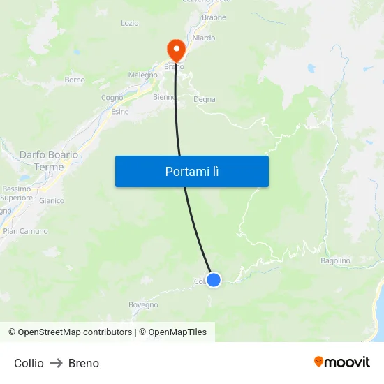 Collio to Breno map