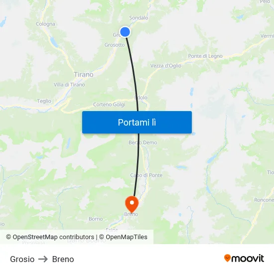 Grosio to Breno map
