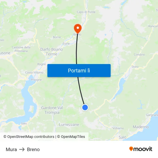 Mura to Breno map