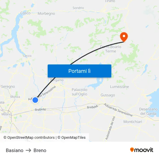 Basiano to Breno map