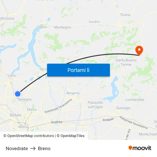 Novedrate to Breno map