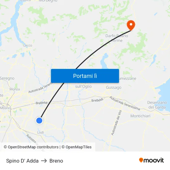 Spino D' Adda to Breno map