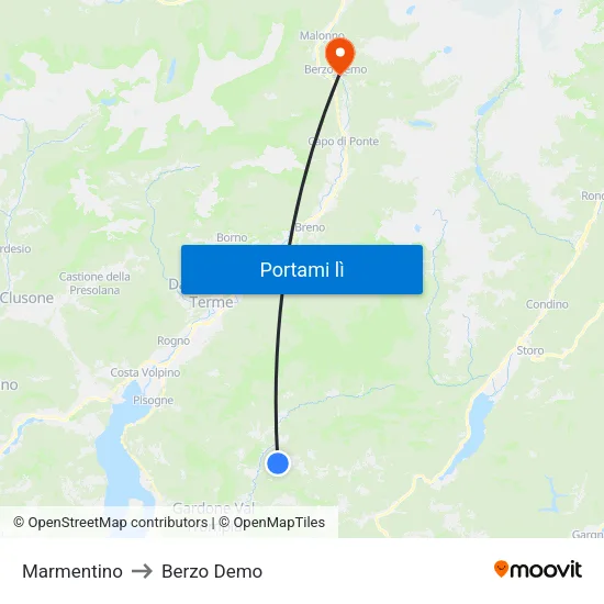 Marmentino to Berzo Demo map