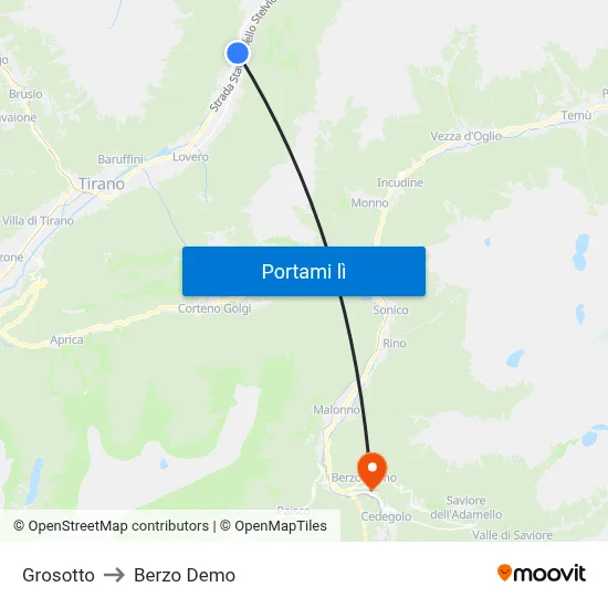 Grosotto to Berzo Demo map