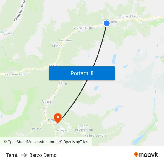 Temù to Berzo Demo map