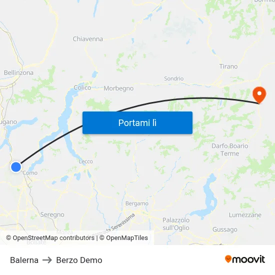 Balerna to Berzo Demo map