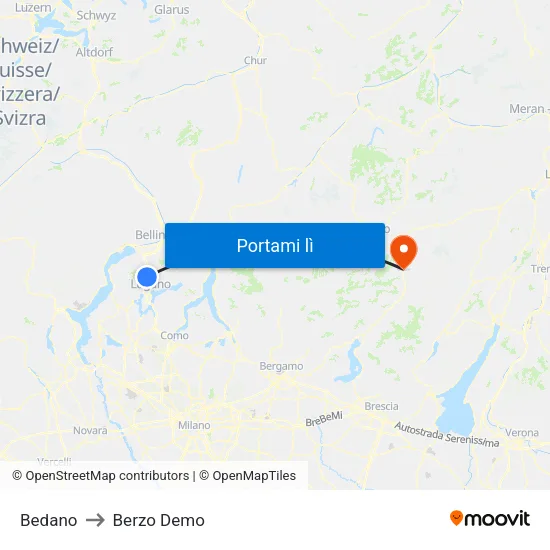Bedano to Berzo Demo map