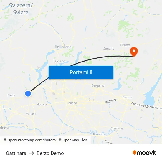 Gattinara to Berzo Demo map