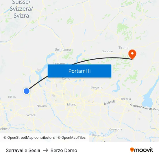 Serravalle Sesia to Berzo Demo map