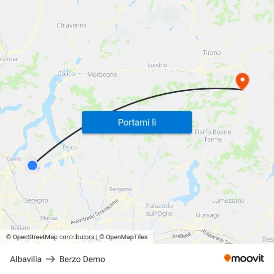 Albavilla to Berzo Demo map
