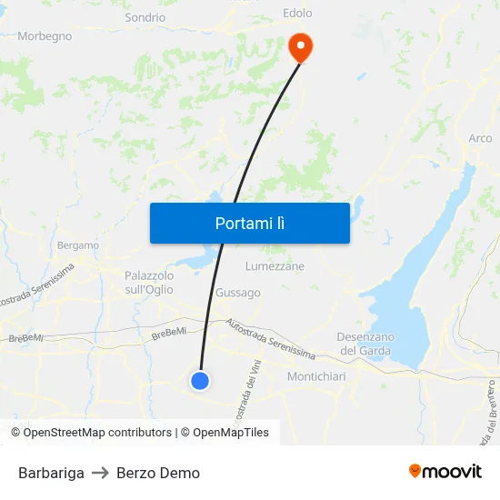 Barbariga to Berzo Demo map