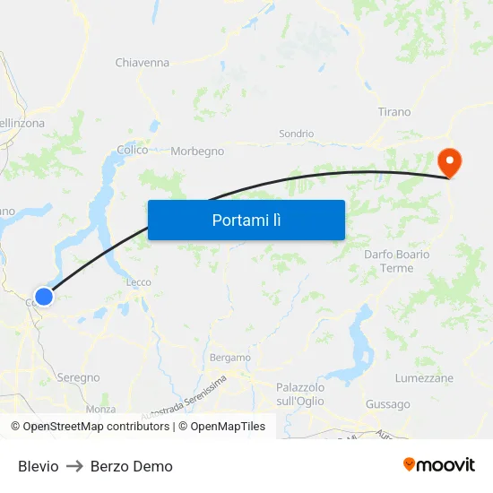 Blevio to Berzo Demo map