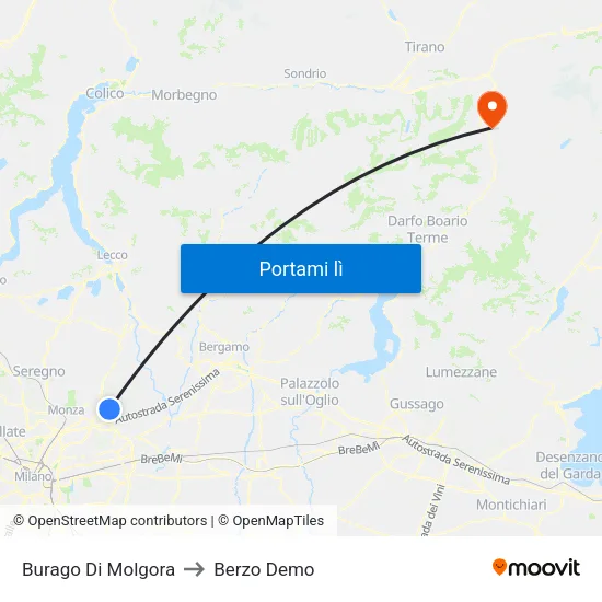 Burago Di Molgora to Berzo Demo map