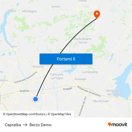 Capralba to Berzo Demo map
