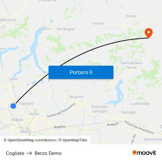 Cogliate to Berzo Demo map