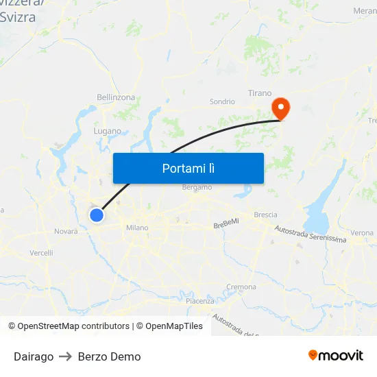Dairago to Berzo Demo map