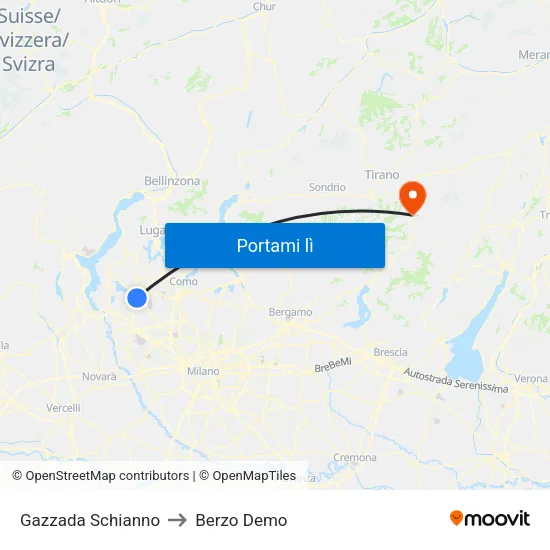 Gazzada Schianno to Berzo Demo map