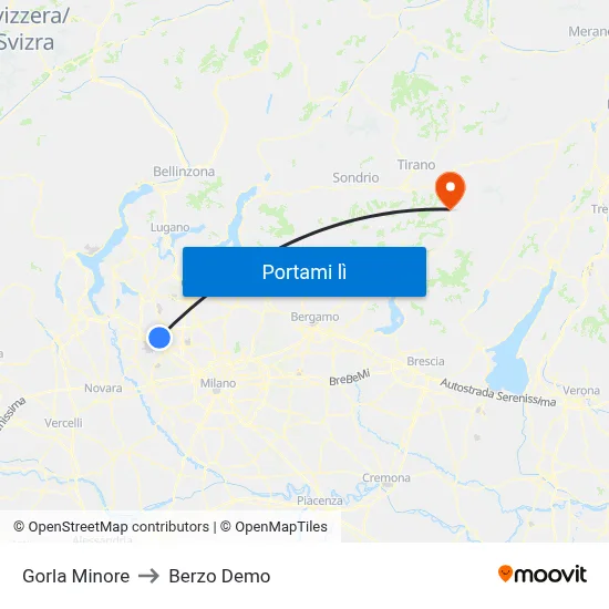 Gorla Minore to Berzo Demo map