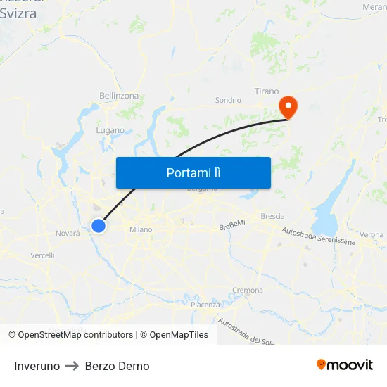 Inveruno to Berzo Demo map