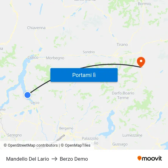 Mandello Del Lario to Berzo Demo map