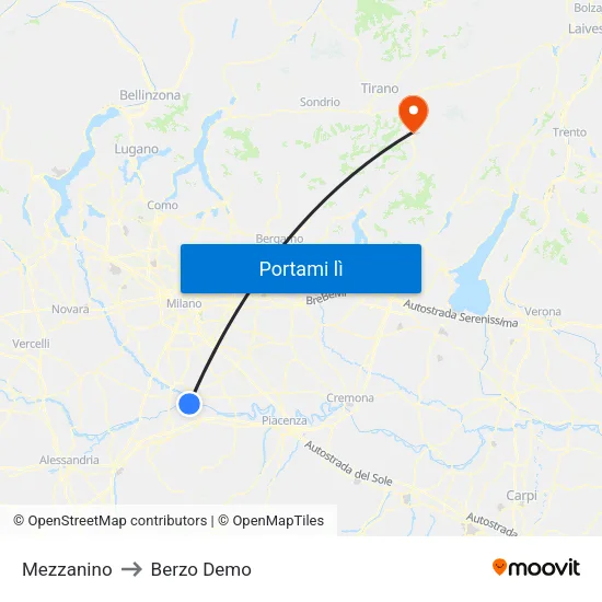 Mezzanino to Berzo Demo map