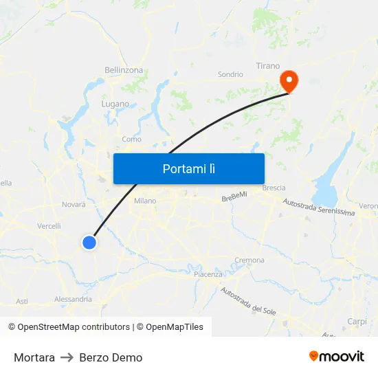 Mortara to Berzo Demo map