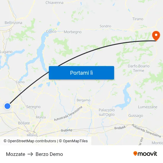 Mozzate to Berzo Demo map