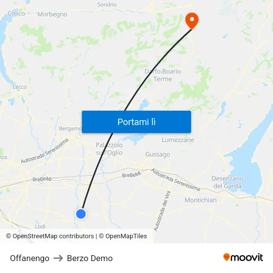 Offanengo to Berzo Demo map