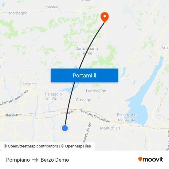 Pompiano to Berzo Demo map