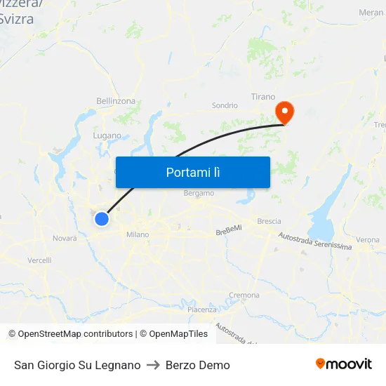 San Giorgio Su Legnano to Berzo Demo map