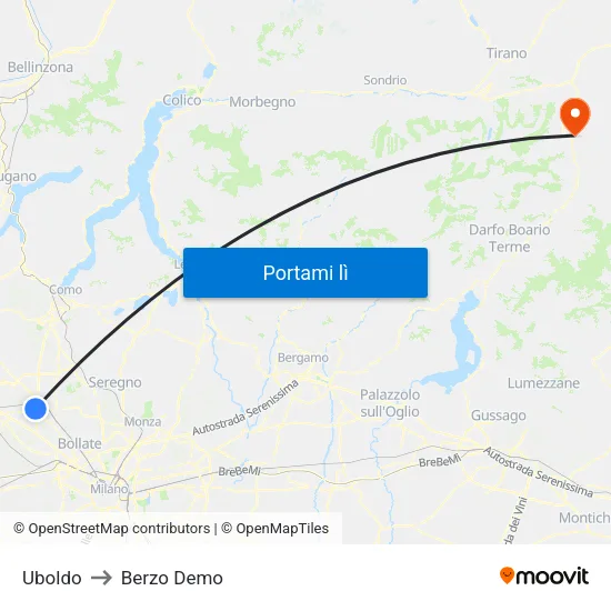 Uboldo to Berzo Demo map