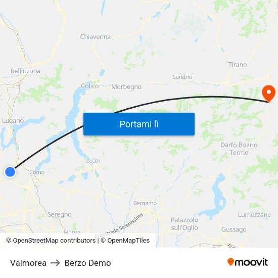 Valmorea to Berzo Demo map