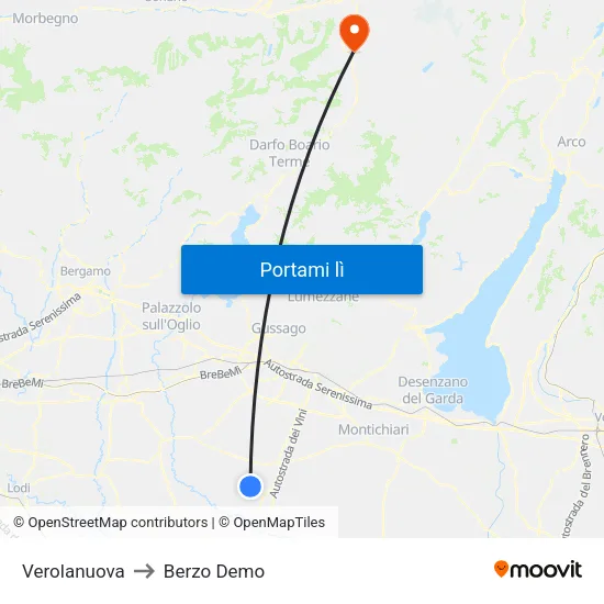 Verolanuova to Berzo Demo map